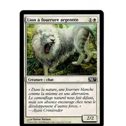 Lion à fourrure argentée